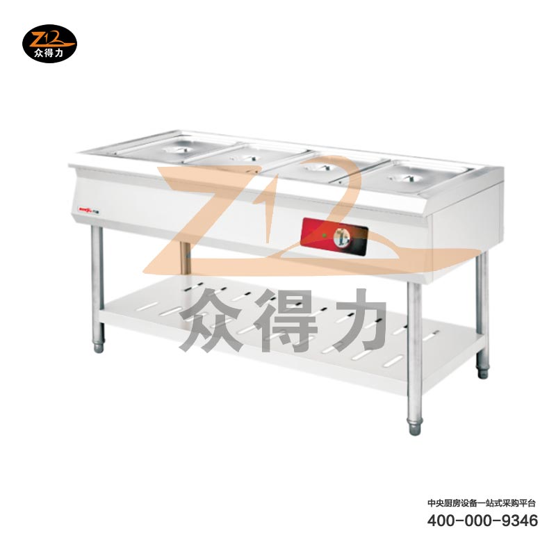 保溫湯池 售飯工作臺(tái) 簡(jiǎn)易售飯柜 保溫售飯柜 眾得力廚具 四格保溫售飯柜